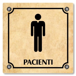 WC muži pacienti, 100x100mm, pergamen, Kansas